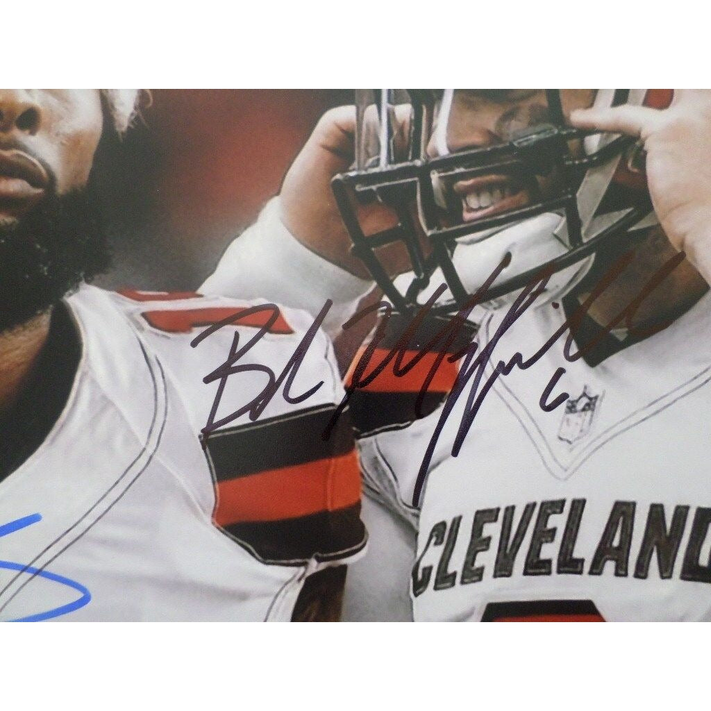 Odell Beckham jr. And Baker Mayfield 8 by 10 signed photo
