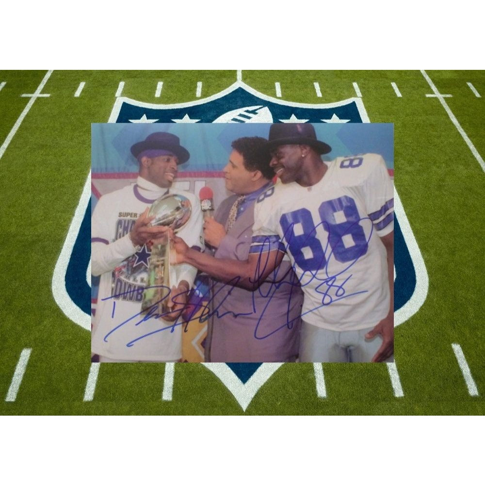 Deion Sanders and Michael Irvin 8 x 10 signed photo