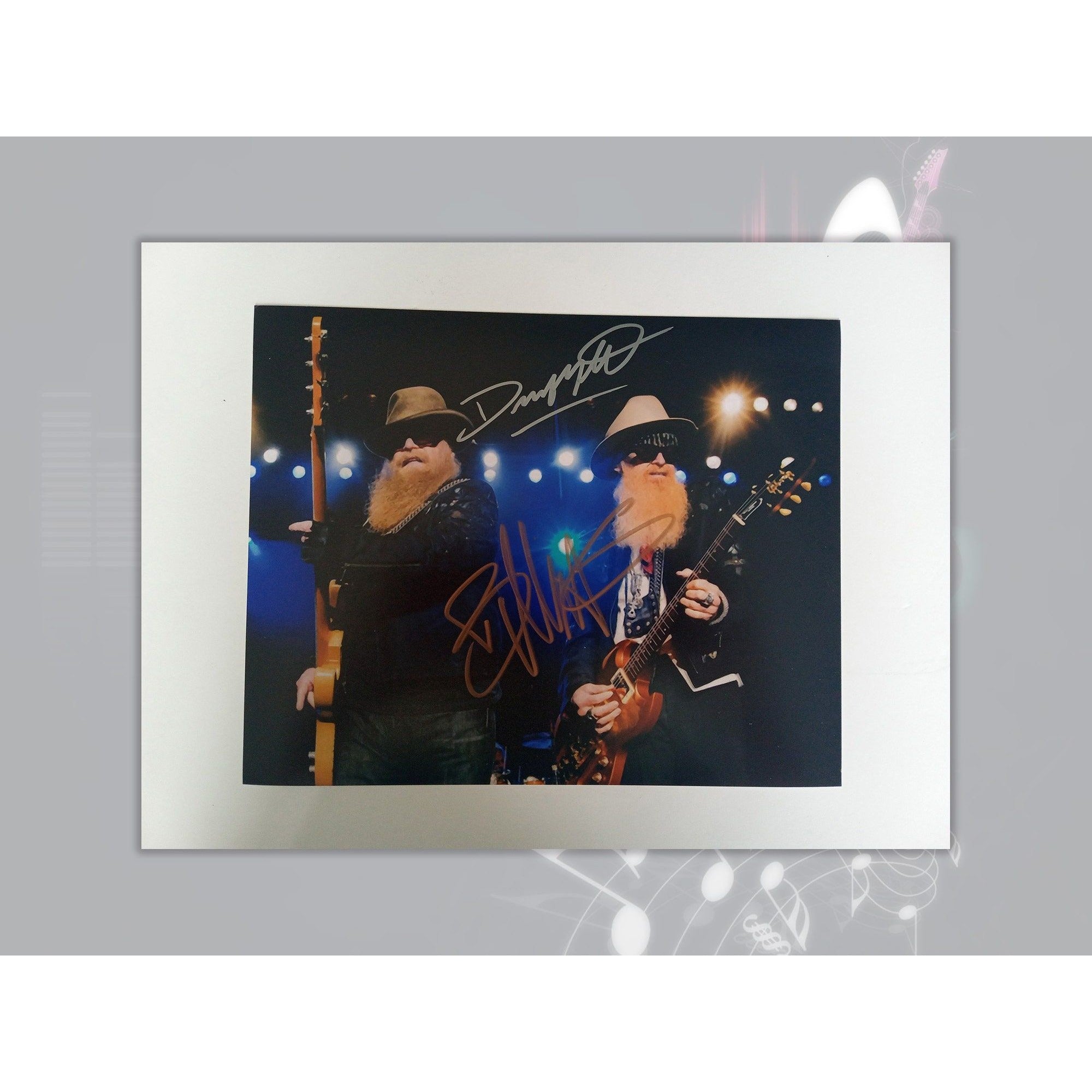 Billy Gibbons and Dusty Hill ZZ Top 8 by 10 signed photo with proof