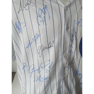 Chicago Cubs world champions Joe Maddon Chris Anthony Rizzo Kris Bryant team signed jersey with proof