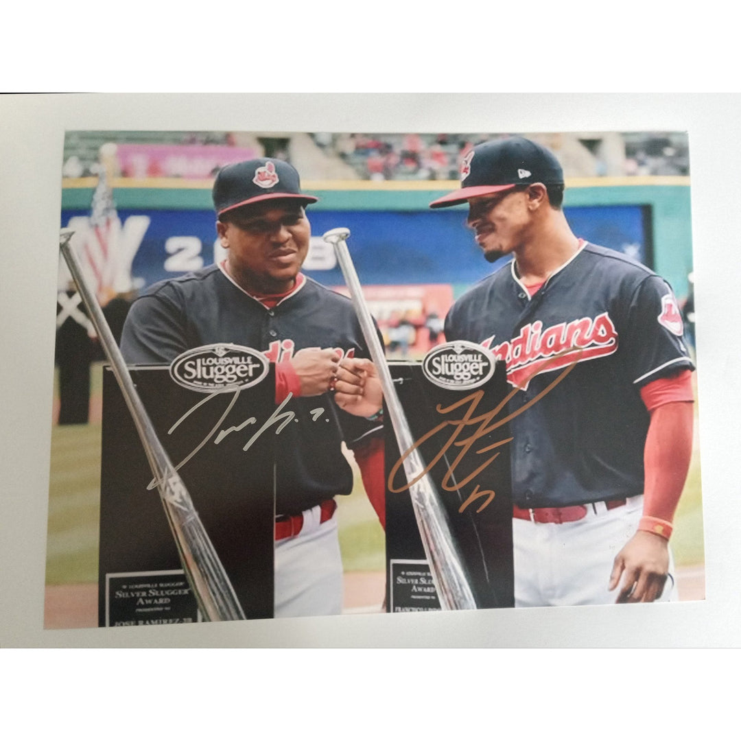 Francisco Lindor and Jose Ramirez signed 8 x 10 photo with proof