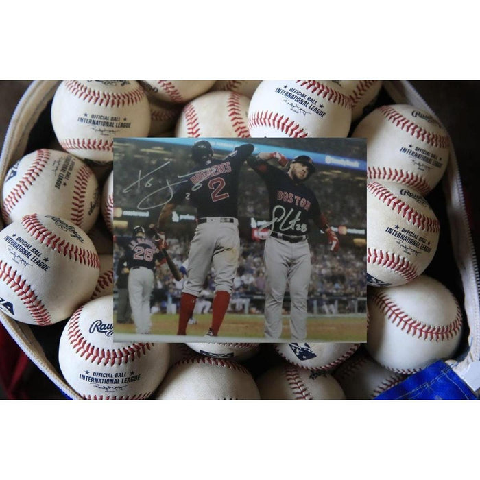 Xander Bogaerts and JD Martinez 8 by 10 signed photo