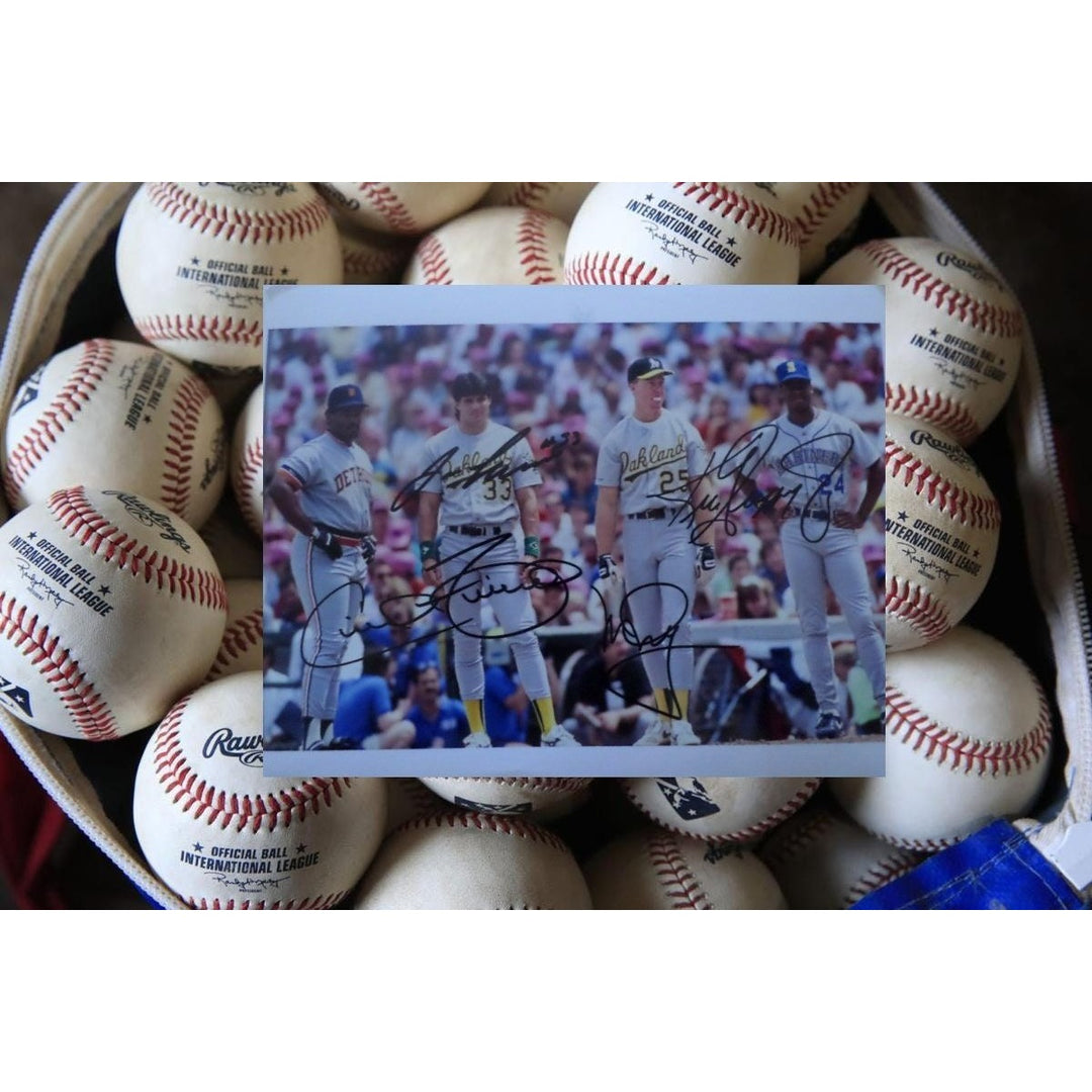 Mark McGwire Ken Griffey jr. Jose Canseco Cecil Fielder 8 by 10 signed photo - Awesome Artifacts 