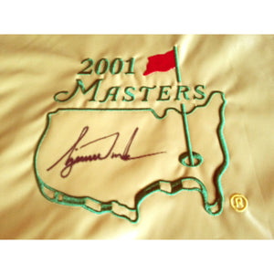 Tiger Woods 2001 Masters champion signed golf flag with proof