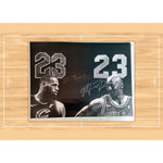 Load image into Gallery viewer, Michael Jordan and LeBron James 16 x 20 signed  with proof
