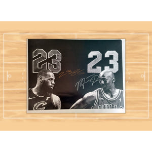 Michael Jordan and LeBron James 16 x 20 signed  with proof