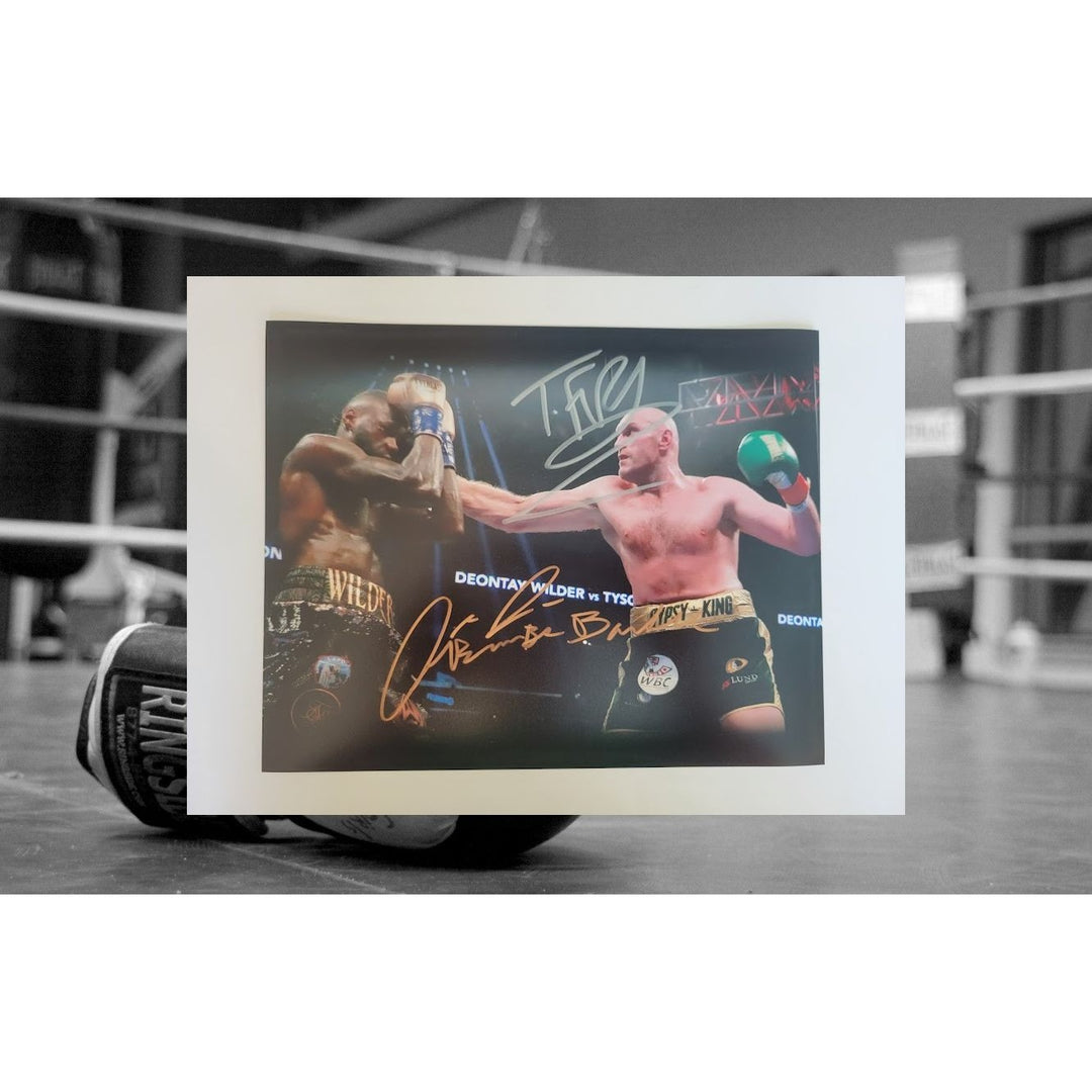 Tyson Fury Dante Wilder 8 x 10 photo signed with proof - Awesome Artifacts 