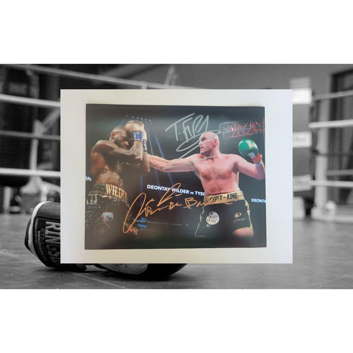 Tyson Fury Dante Wilder 8 x 10 photo signed with proof