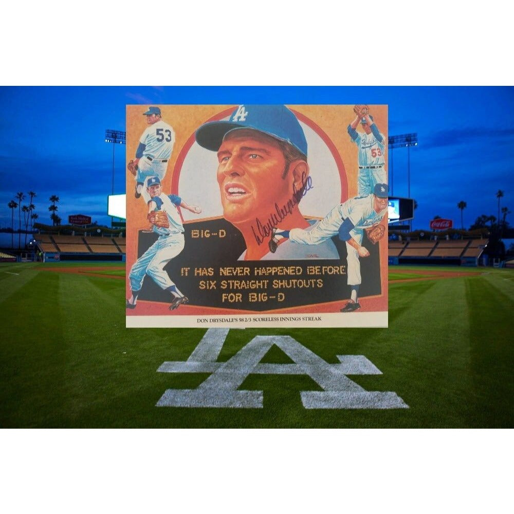 Don Drysdale Los Angeles Dodgers Union 76 8 x10 postcard