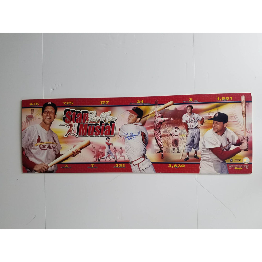 Stan Musial St. Louis Cardinals 36x12in photograph mounted signed