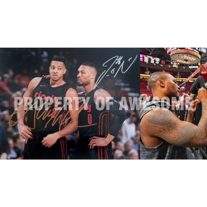 CJ McCollum and Damian Lillard Portland Trail Blazers 8 x 10 photo signed with proof