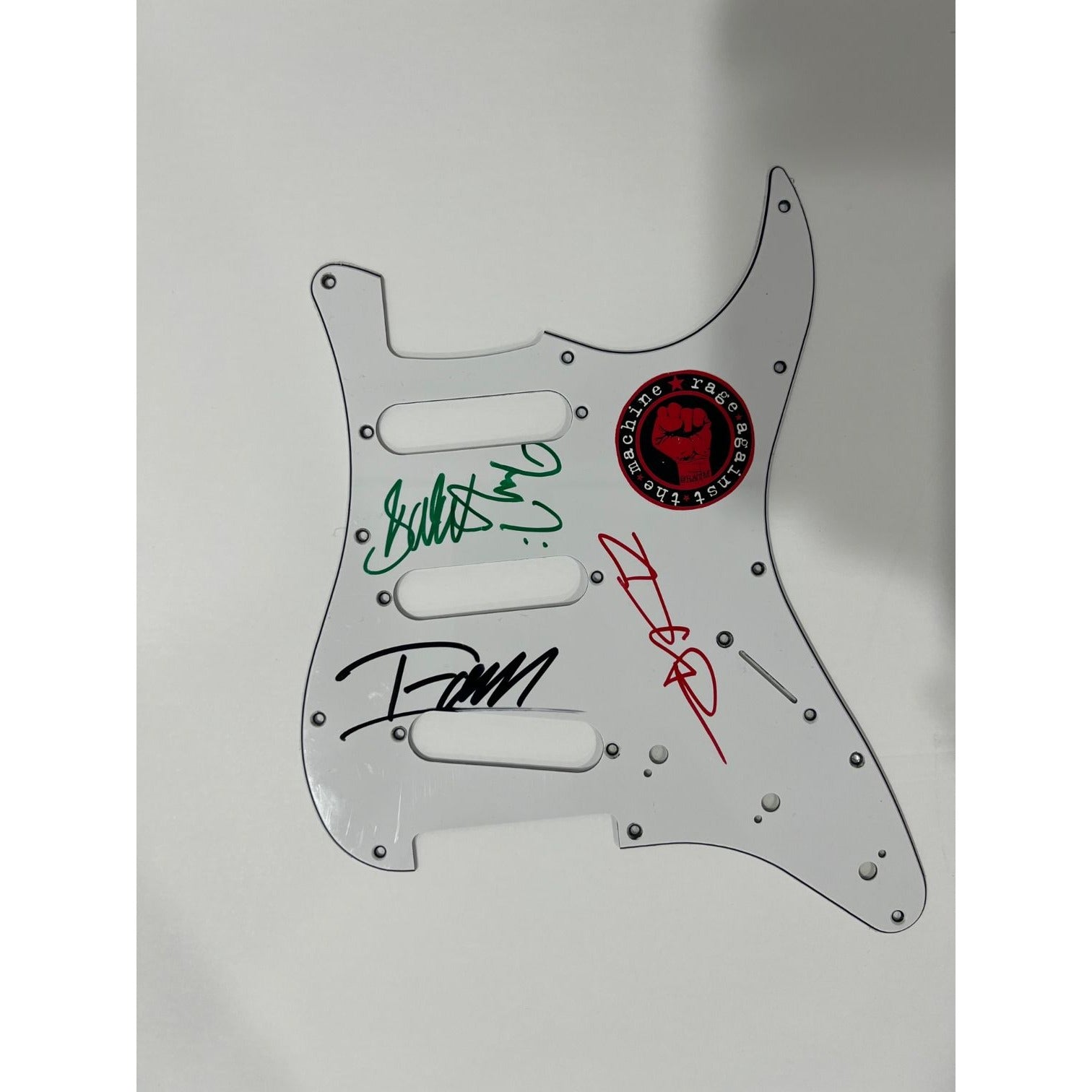 Rage Against the Machine pickguard signed with proof