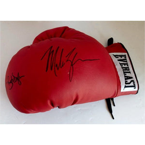 Mike Tyson and James Buster Douglas Everlast leather boxing glove signed with proof