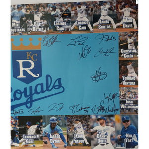 2015 Kansas City Royals Salvador Perez, Yordano Ventura, Alex Gordon 20x30 photo with proof