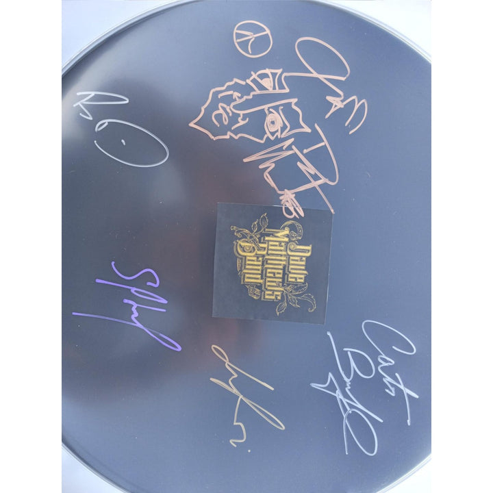 Dave Matthews Stephon Lessard Carter Buford Le Roi Moore Boyd Tinsley 14 in drum head signed with proof