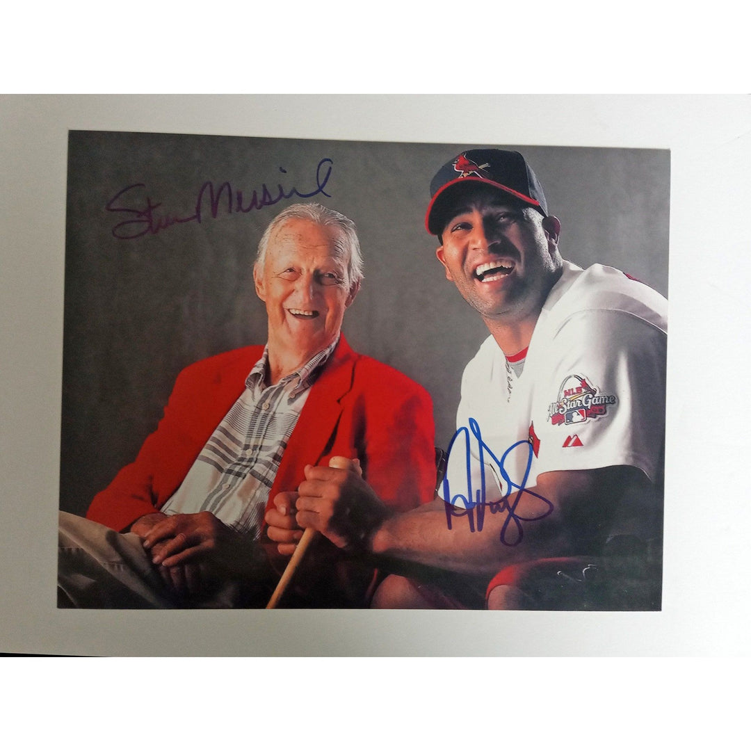 Stan Musial and Albert Pujols 8 x 10 sign photo with proof - Awesome Artifacts 