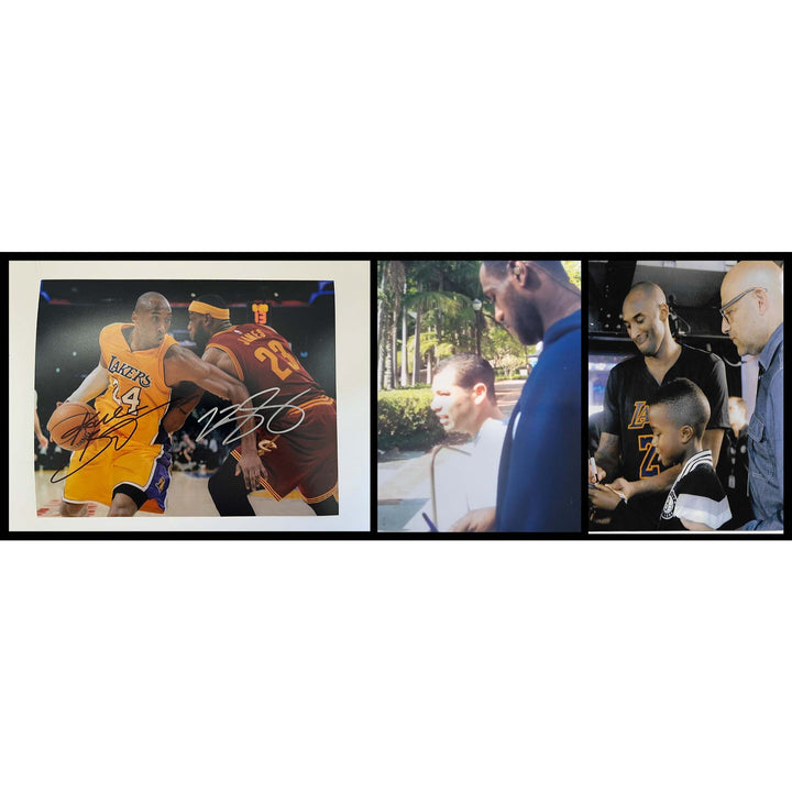 Lebron James and Kobe Bryant 8x10 photo signed with proof