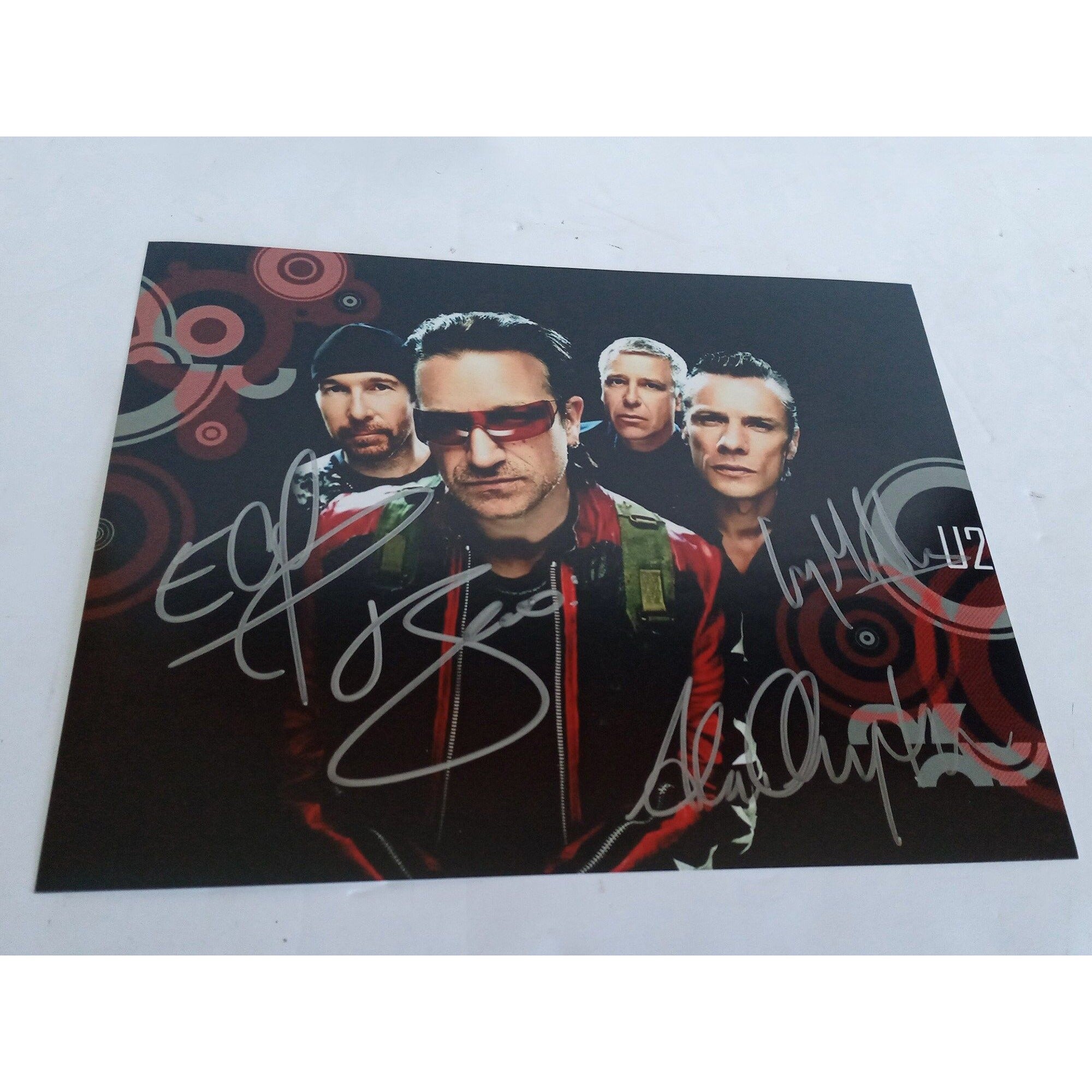 Bono The Edge Larry Mullen Adam Clayton 8 x 10 sign photo with proof