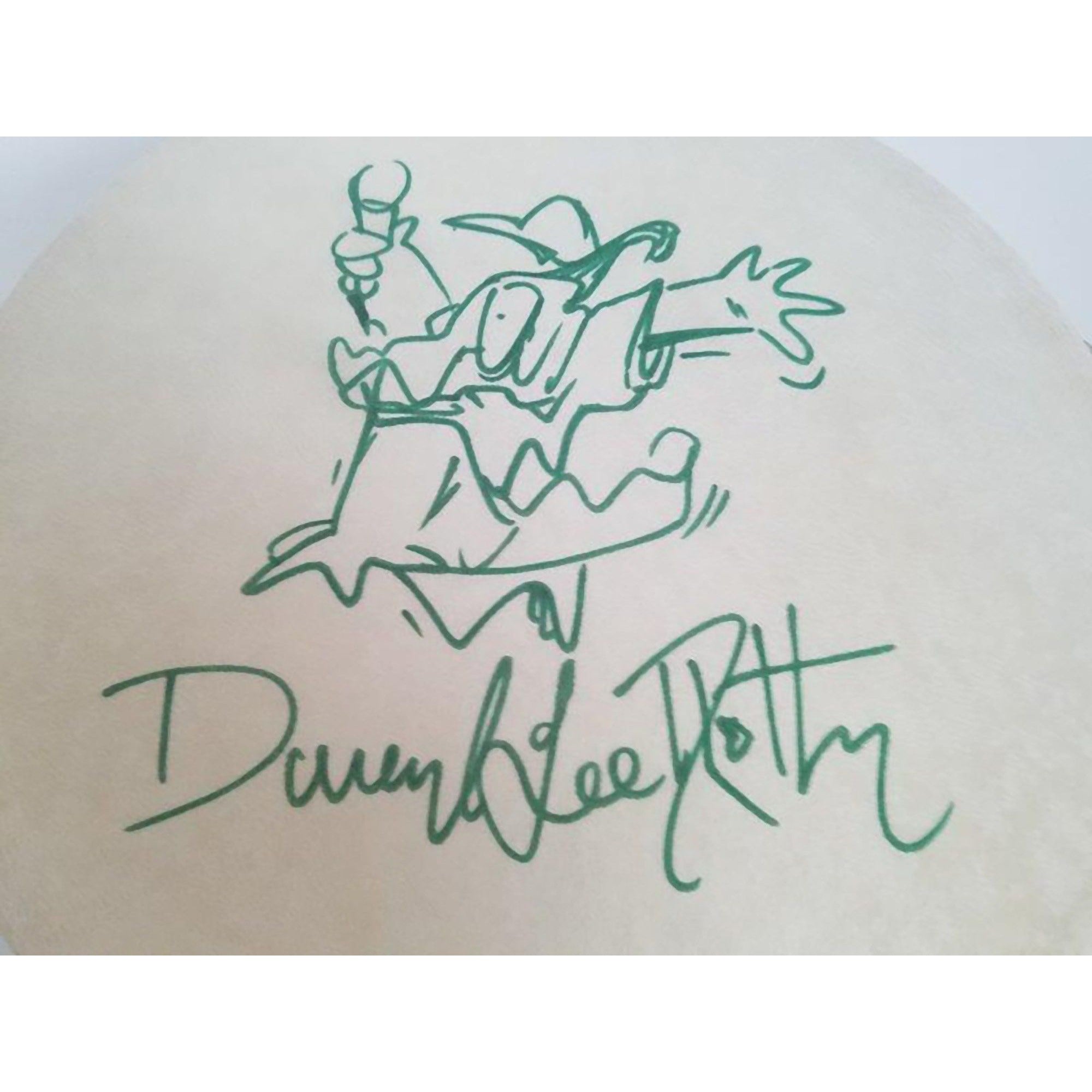 David Lee Roth Van Halen one of a kind 10"-inch tambourine with Sketch