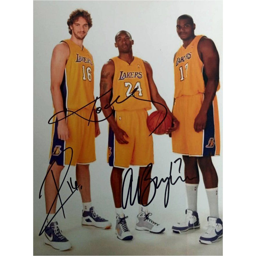 Pau Gasol Kobe Bryant Andrew Bynum Los Angeles Lakers 8x10 photo signed with proof - Awesome Artifacts 