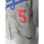 Load image into Gallery viewer, Freddie Freeman 2022 Los Angeles Dodgers team signed jersey with proof
