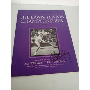 Billie Jean King 1966 Wimbledon program signed