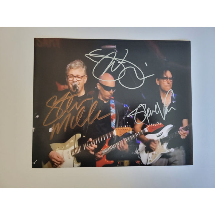 Steve Miller Steve Vai Joe Satriani 8x10 photo signed with proof