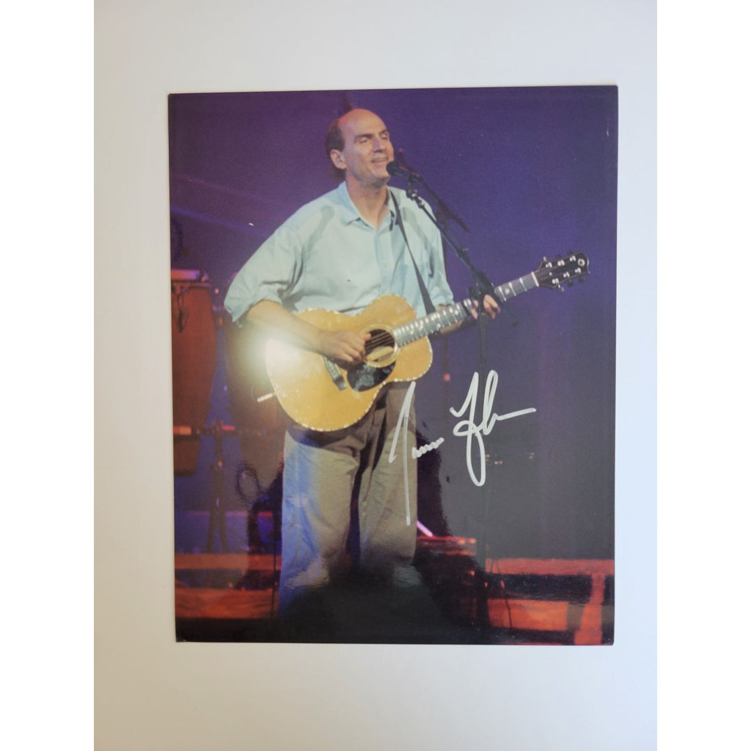 James Taylor 8x10 photo sign with proof