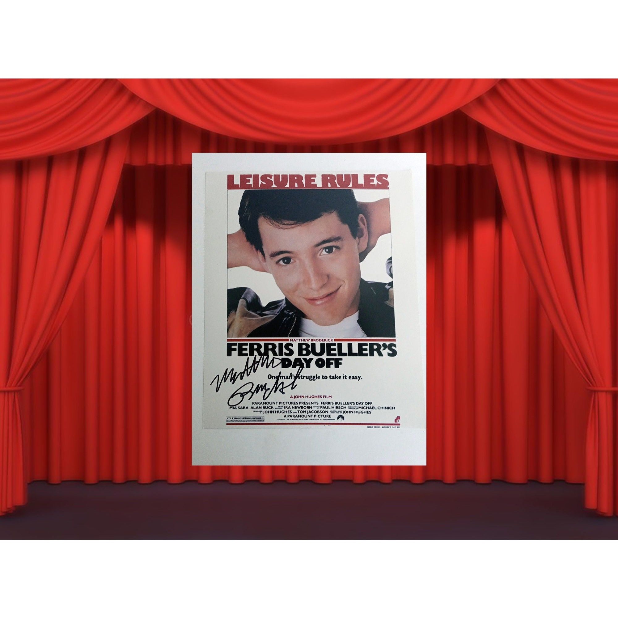 Ferris Bueller's Day Off Matthew Broderick 8 by 10 signed photo with proof