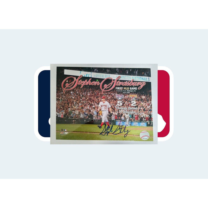 Stephen Strasburg 8 x 10 signed photo with proof