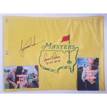 Load image into Gallery viewer, Arnold Palmer and Tiger Woods Masters pin flag signed with proof
