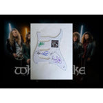 Load image into Gallery viewer, Whitesnake Steve Vai, Adrian Vandenberg, Tommy Aldridge, David Cloverdale guitar pickguard signed with proof
