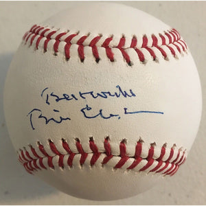 President Bill Clinton signed baseball with proof
