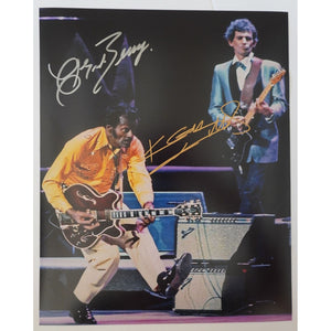 Keith Richards and Chuck Berry 8 by 10 signed photo with proof