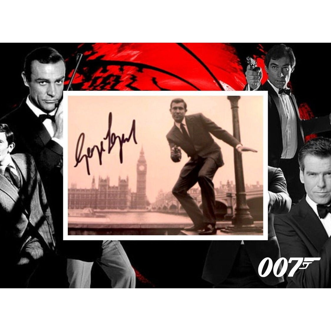 George Lazenby James Bond double O7 5 x 7 photo signed with proof