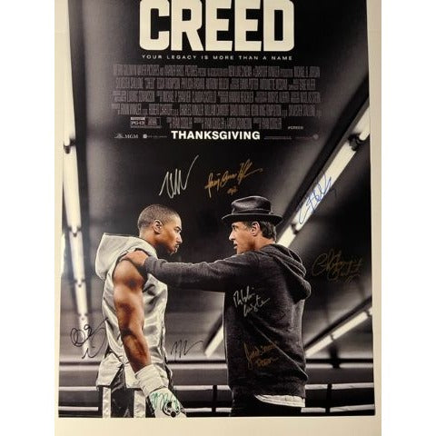 Creed Sylvester Stallone Michael B. Jordan cast signed 24x36 original movie poster