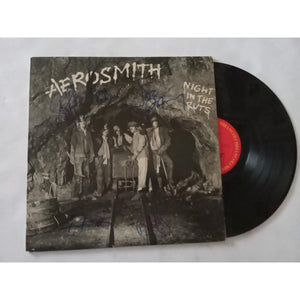 Aerosmith 'Night in the Ruts' LP Steven Tyler, Joe Perry complete band signed LP