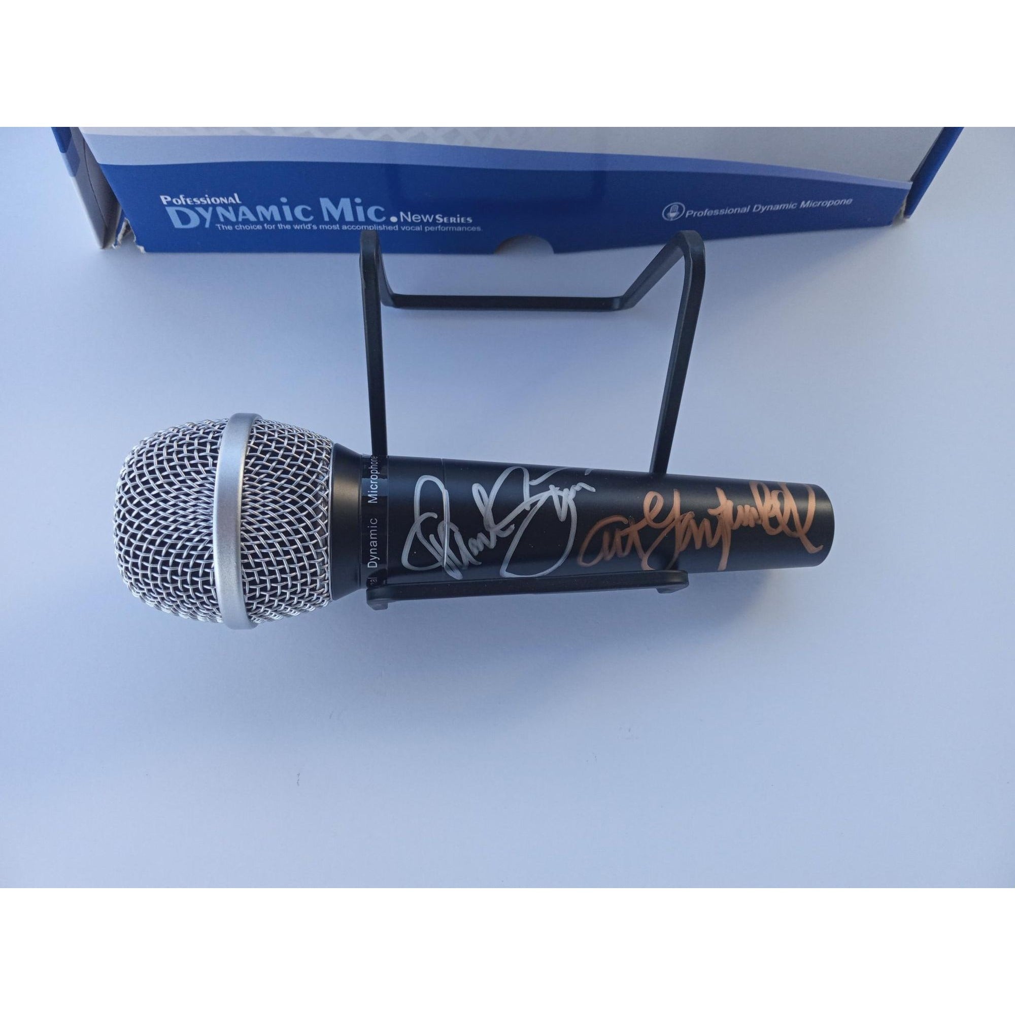 Paul Simon and Art Garfunkel microphone signed with proof