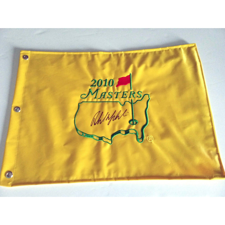 Phil Mickelson 2010 Masters champion signed golf flag with proof - Awesome Artifacts 