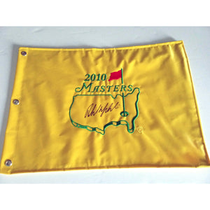 Phil Mickelson 2010 Masters champion signed golf flag with proof