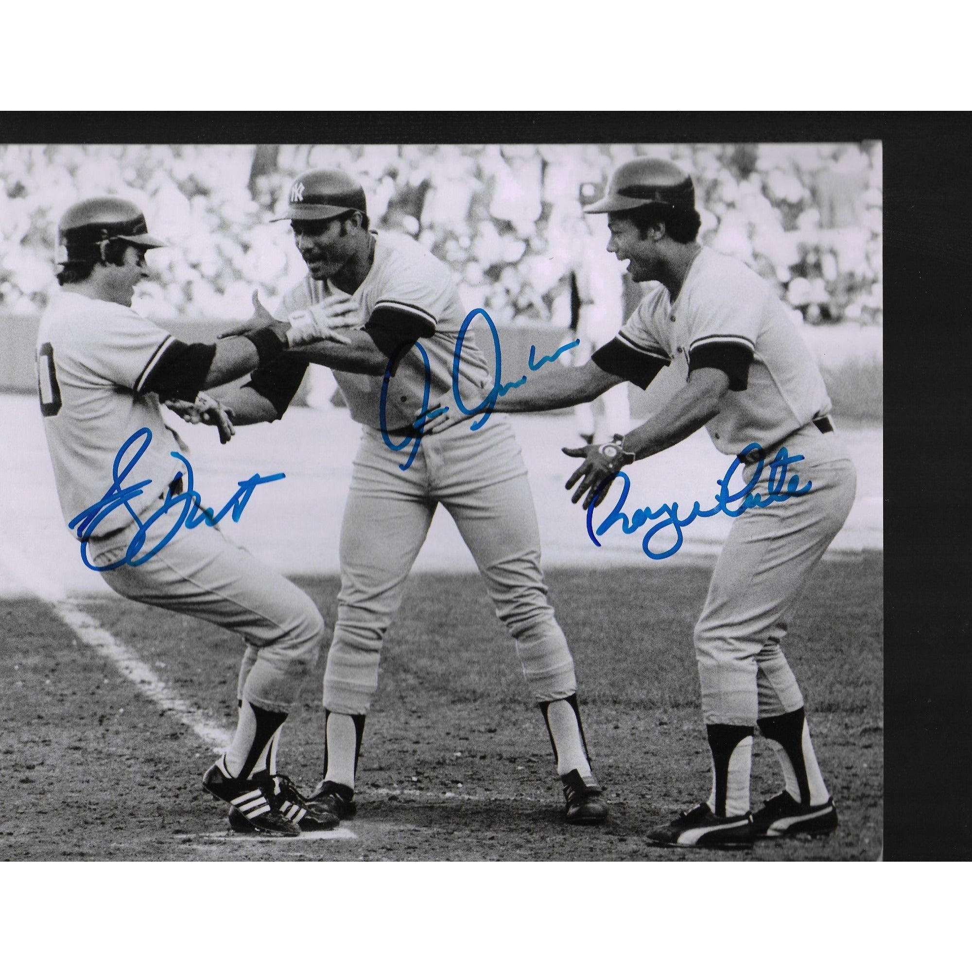 Bucky Dent Chris chambliss and Roy white 8 x 10 signed photo