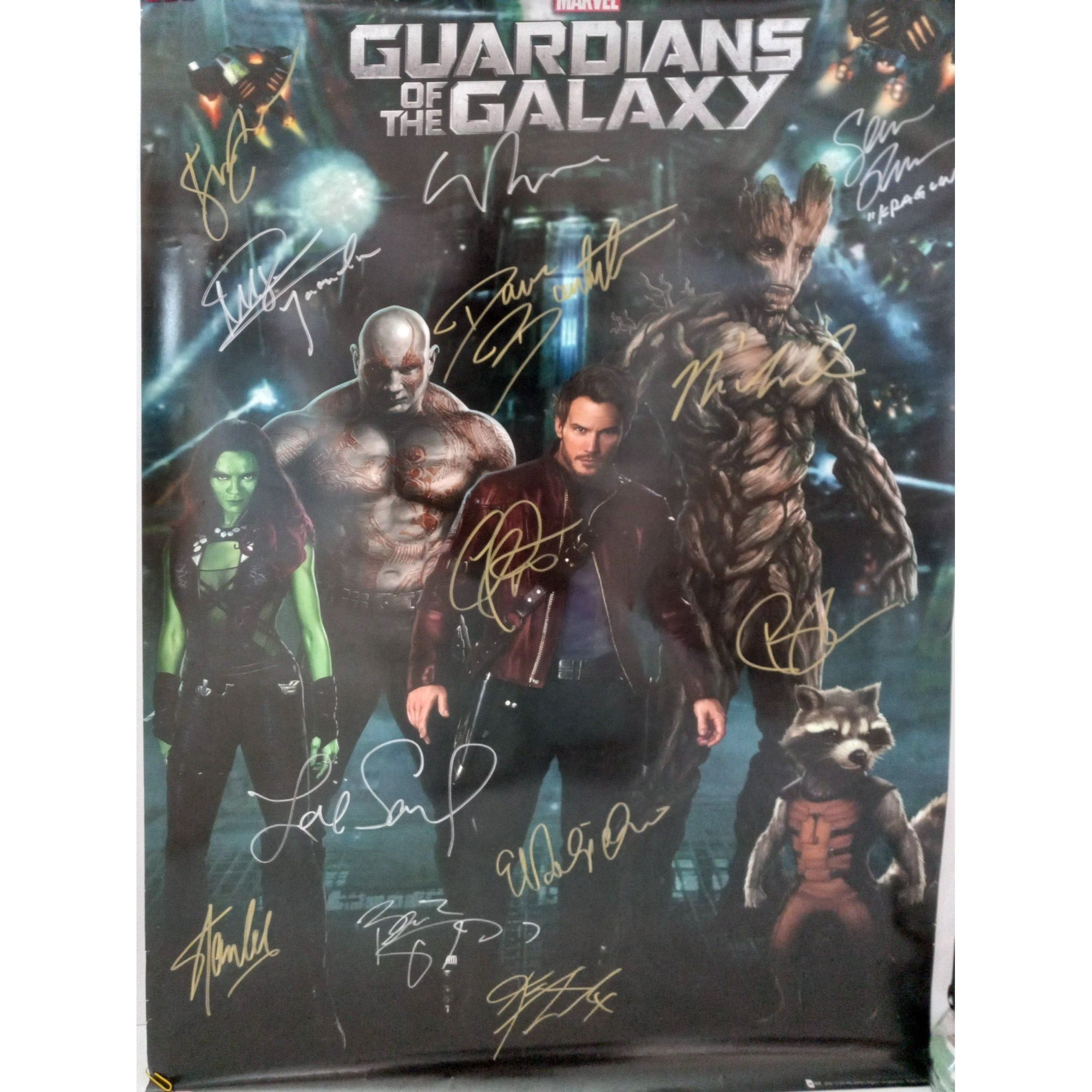 Guardians of the Galaxy 24x36  Vin Diesel, Bradley Cooper, Chris Pratt, Stan Lee cast signed with proof