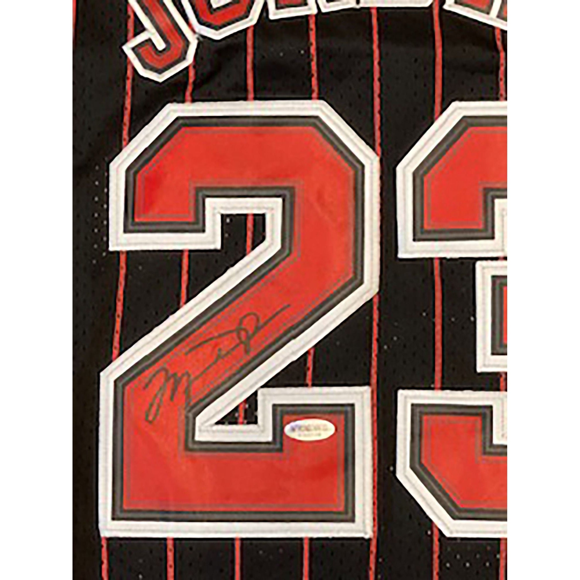 Michael Jordan black jersey signed with proof