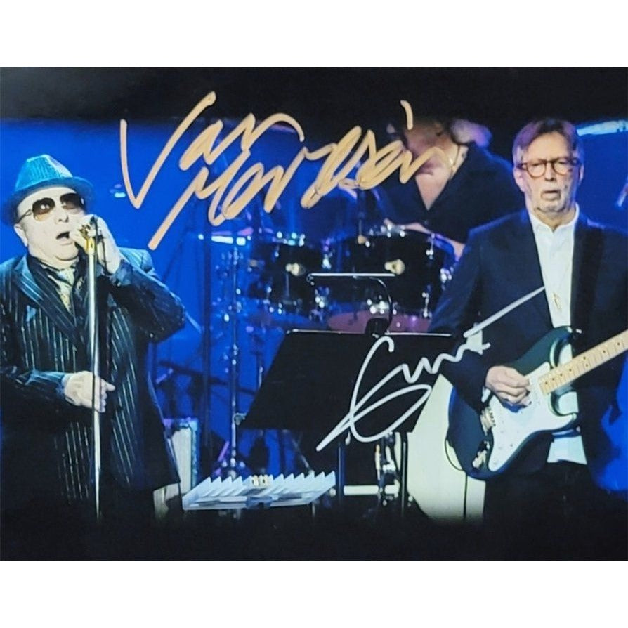 Van Morrison and Eric Clapton 8 x 10 photo signed with proof