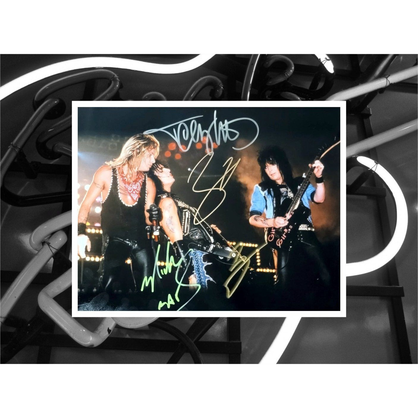 Motley Crue Tommy Lee Vince Neil Mick Mars 8 x 10 photo signed - Awesome Artifacts 