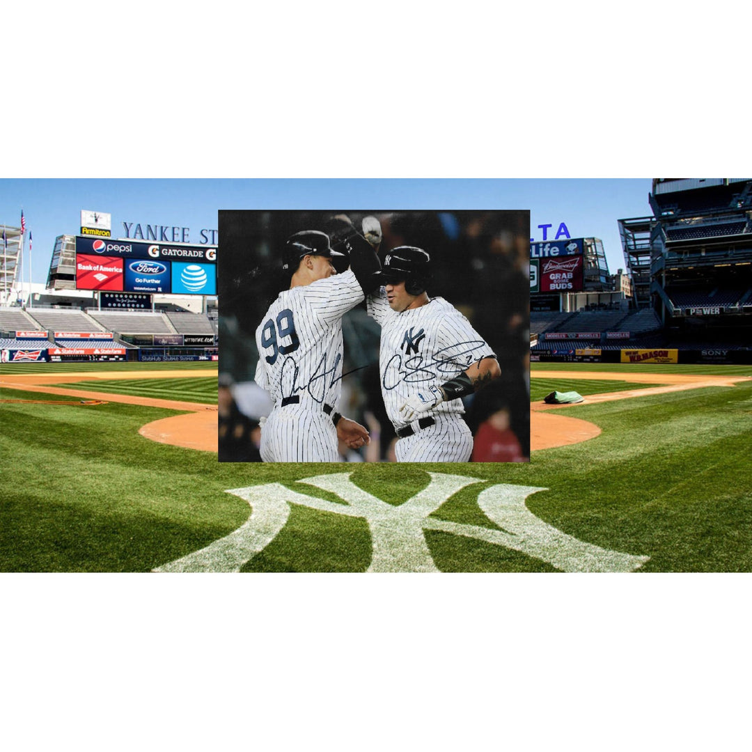 Gary Sanchez and Aaron judge 8 by 10 signed photo with proof