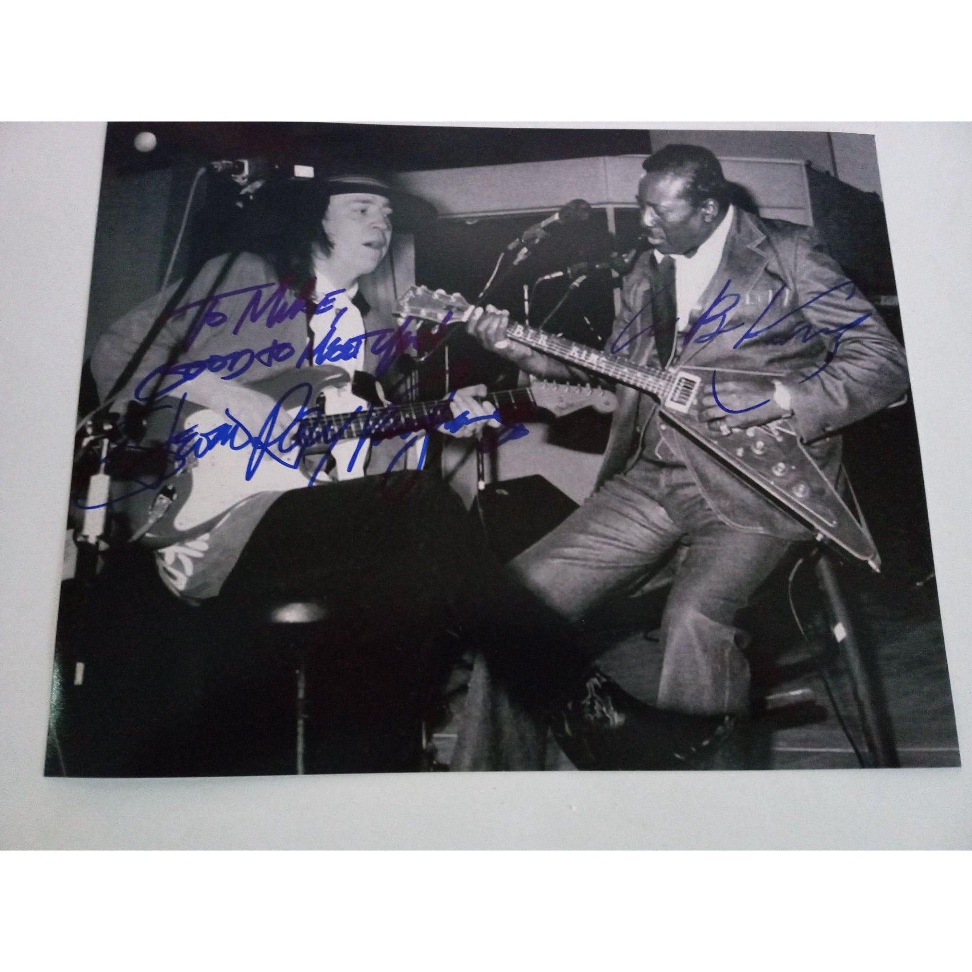 Stevie Ray Vaughan and Albert King 8 x 10 photo signed  with proof