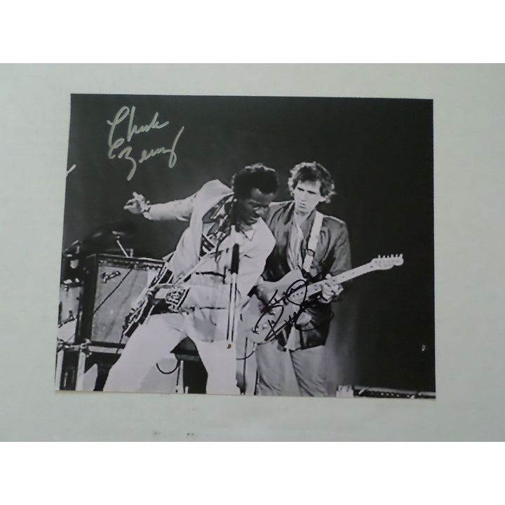 Keith Richards and Chuck Berry 8 by 10 signed photo with proof - Awesome Artifacts 