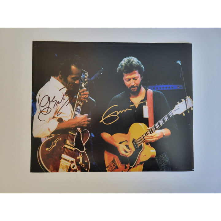 Eric Clapton and Chuck Berry 8x10 photo signed with proof