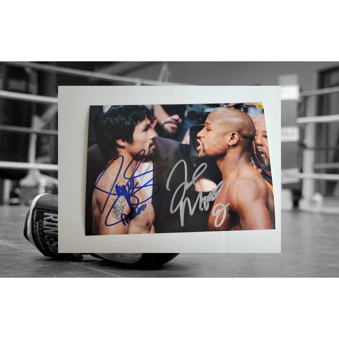 Floyd Mayweather and Manny Pacquiao 5 x 7 photograph signed